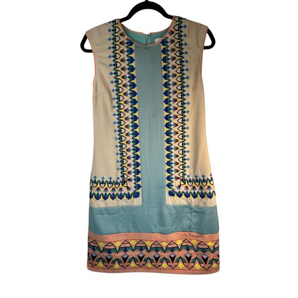 Boho Embroidered Champagne and Strawberry Dress - Size S - Picture 2 of 10